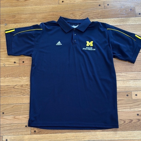 Adidas University of Michigan Sports Marketing U of M Polo Shirt Men XL - Picture 2 of 6